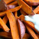 Fiery Sweet Potato Wedges Paired with Creamy Yogurt Dip