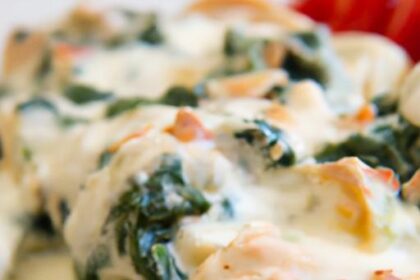 Decadent Creamy Chicken & Spinach Stuffed Shells Recipe