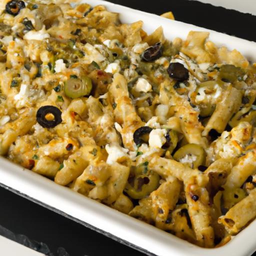 Mediterranean Magic: Greek-Style Pasta Bake with Feta & Olives