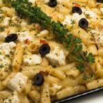 Mediterranean Delight: Greek-Style Pasta Bake with Feta & Olives