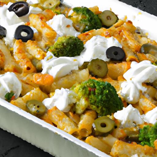 Mediterranean Delight: Greek-Style Pasta Bake with Feta & Olives