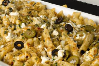 Mediterranean Magic: Greek-Style Pasta Bake with Feta & Olives