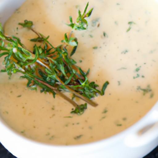 Savor the Harmony: Creamy Mushroom Soup with Fresh Thyme