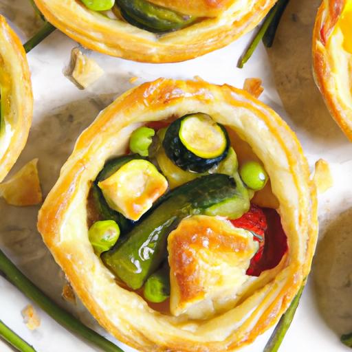Bite-Sized Delights: Mini Veggie Tarts with Flaky Puff Pastry