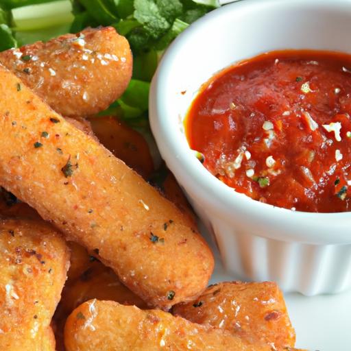 Crispy Baked Mozzarella Sticks with Zesty Marinara Dip