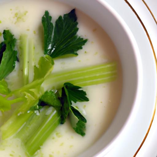 Velvety Cream of Celery Soup with a Hint of Sweet Onion