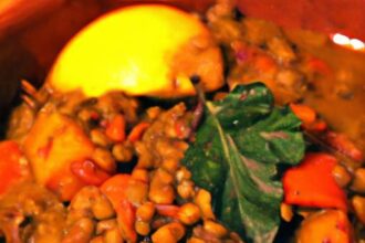 Golden Glow: Hearty Squash and Lentil Stew with Turmeric