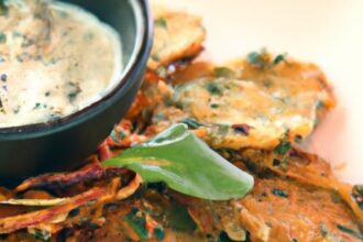 Crispy Eggplant Fries Paired with Zesty Herbed Yogurt Dip