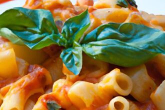 Savory Layers: Crafting Tomato Basil Baked Macaroni Delight