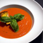 Velvety Tomato & Basil Soup with a Golden Olive Oil Drizzle