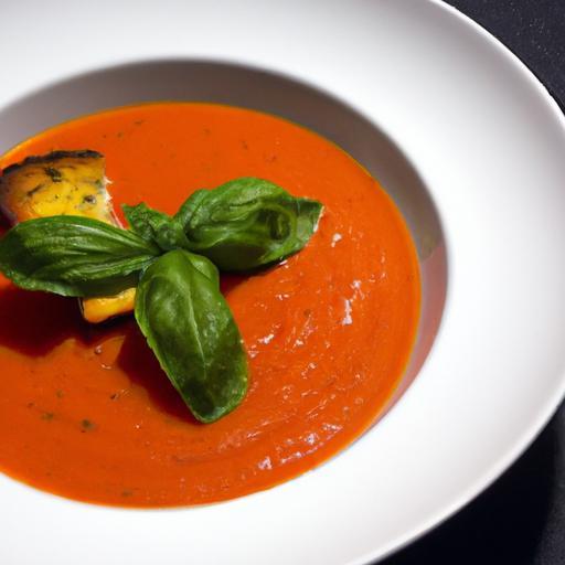 Velvety Tomato & Basil Soup with a Golden Olive Oil Drizzle