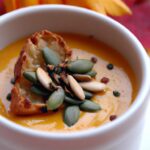 Velvety Pumpkin Soup with Crunchy Roasted Seed Topping