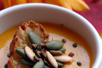 Velvety Pumpkin Soup with Crunchy Roasted Seed Topping