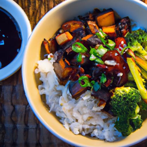 Savor the Flavor: Tempeh & Veggie Rice Bowl with Soy Sauce