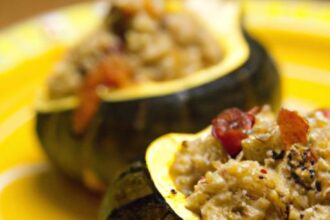 Hearty Roasted Acorn Squash Stuffed with Quinoa Delight