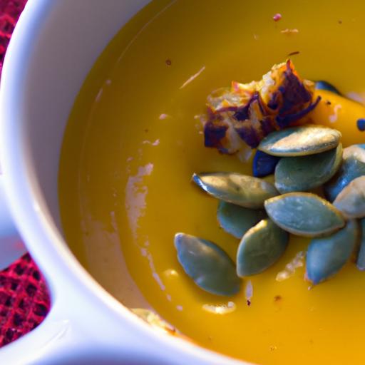 Velvety Pumpkin ‌Soup⁣ with Crunchy Roasted ‌Seed Topping