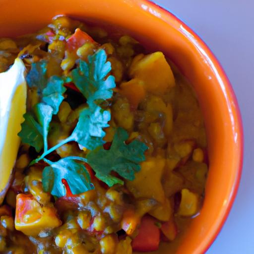 Golden Glow: Hearty Squash and Lentil Stew with Turmeric