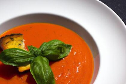 Velvety Tomato & Basil Soup with a Golden Olive Oil Drizzle