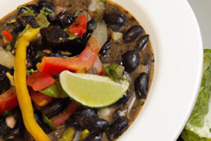 Zesty Spicy Black Bean Soup with a Tangy Lime Twist