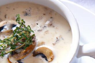 Savory Bliss: Creamy Mushroom Soup with Fresh Thyme Twist