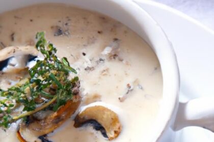 Savory Bliss: Creamy Mushroom Soup with Fresh Thyme Twist