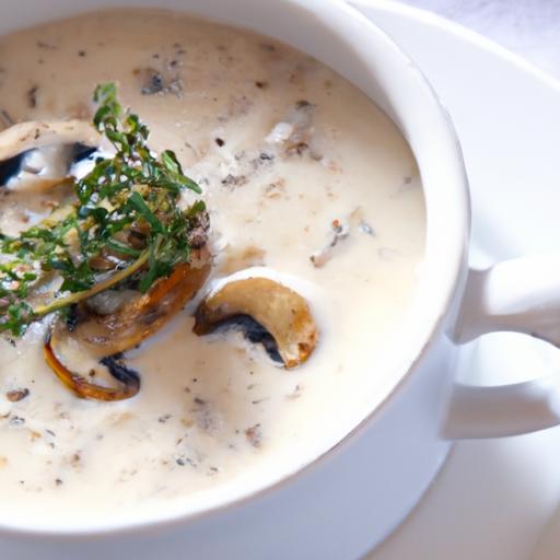 Savory Bliss: Creamy Mushroom Soup with Fresh Thyme Twist