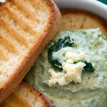 Creamy Spinach & Artichoke Dip Served with Crispy Toast
