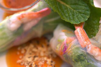 Fresh Shrimp Rice Paper Rolls with Zesty Peanut Sauce Flair