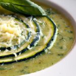 Velvety Zucchini & Basil Soup with Parmesan Delight