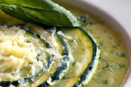 Velvety Zucchini & Basil Soup with Parmesan Delight