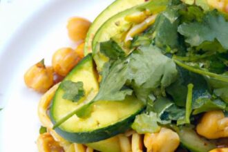 Zucchini Noodles with Creamy Avocado and Chickpea Power