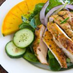 Tropical Delight: Grilled Chicken with Mango Cucumber Salad
