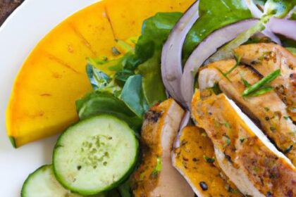Tropical Delight: Grilled Chicken with Mango Cucumber Salad
