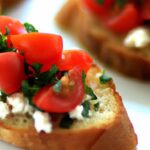 Bright Bites: Tomato & Olive Bruschetta with Feta Flair