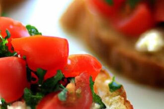 Bright Bites: Tomato & Olive Bruschetta with Feta Flair