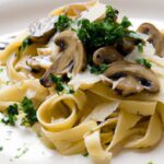 Decadent Fettuccine with Creamy Garlic Mushroom Sauce Delight