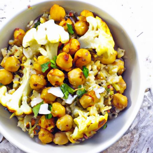 Wholesome Cauliflower Rice & Roasted Chickpeas Bowl Delight