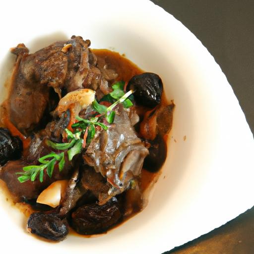 Savory Braised Lamb with Prunes and Crunchy Almonds Delight