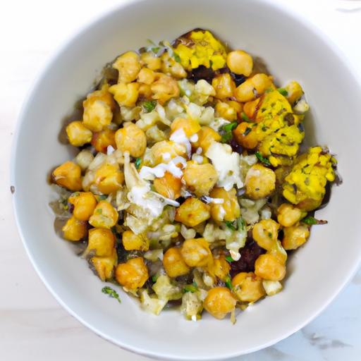 Wholesome Cauliflower Rice & Roasted chickpeas Bowl Delight