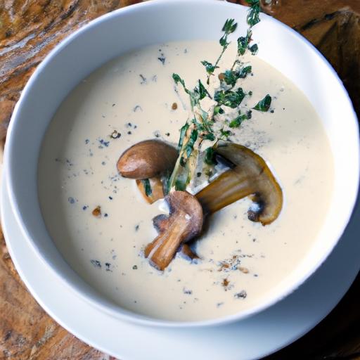 Savory Bliss: Creamy Mushroom Soup with fresh Thyme Twist