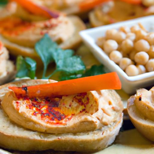 Savor the Flavor:⁤ Roasted ‌Red Pepper Hummus Crostini Delight