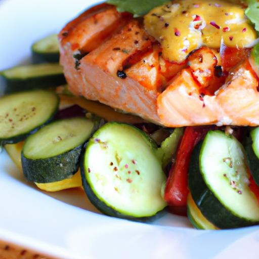 savor Summer:⁣ Grilled ⁣Salmon with ‍Avocado Cucumber Salsa