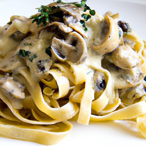 Decadent Fettuccine with Creamy garlic Mushroom Sauce Delight