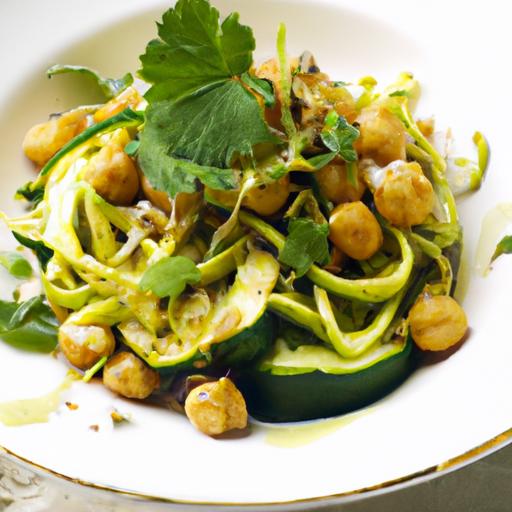 Zucchini Noodles with Creamy Avocado and Chickpea Power
