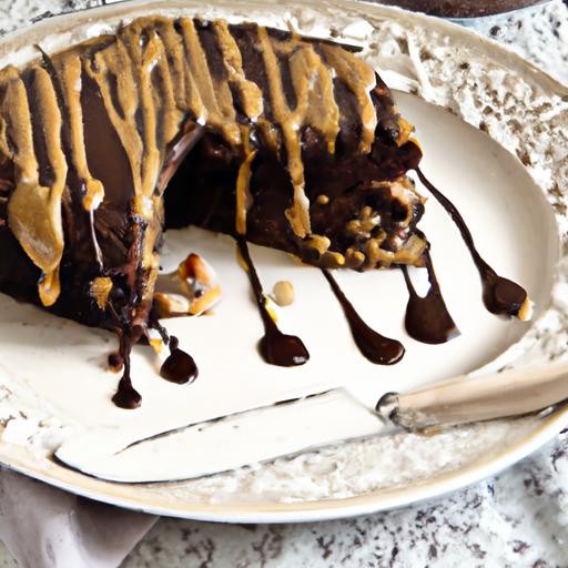 Decadent Chocolate & Peanut Butter Drizzle Cake Delight