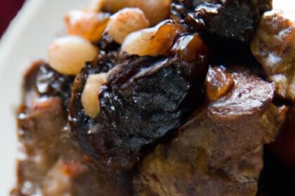 Savory Braised Lamb with Prunes and Crunchy Almonds Delight