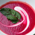 Velvety Beetroot Soup Topped with Creamy Yogurt Dollop