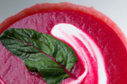 Velvety Beetroot Soup Topped with Creamy Yogurt Dollop