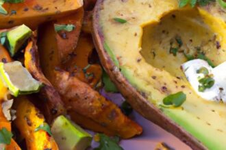 Fiery Roasted Sweet Potatoes with Creamy Avocado Twist