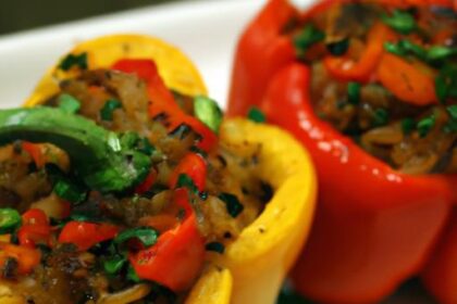 Bright and Hearty: Veggie-Stuffed Peppers with Rice & Beans